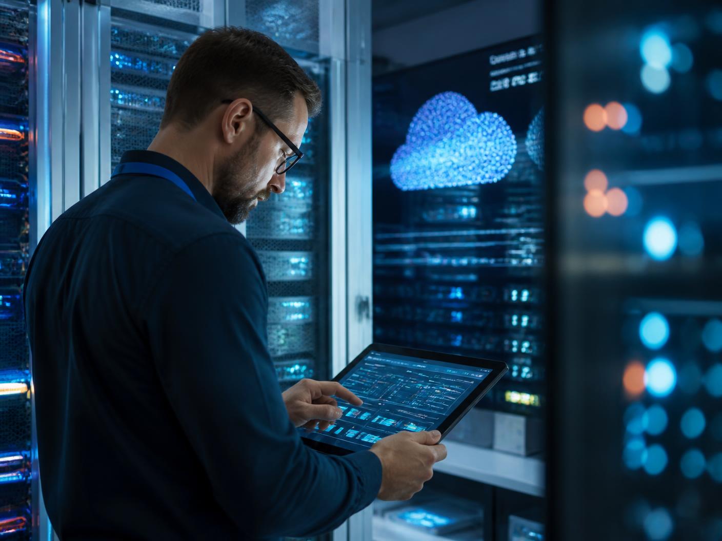 Engineer managing cloud and edge infrastructure